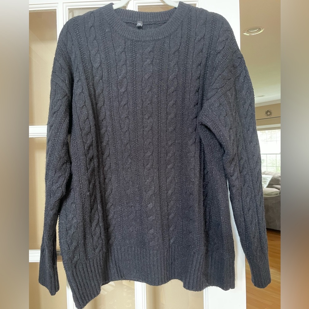Men’s Black Knit Sweater-2XL